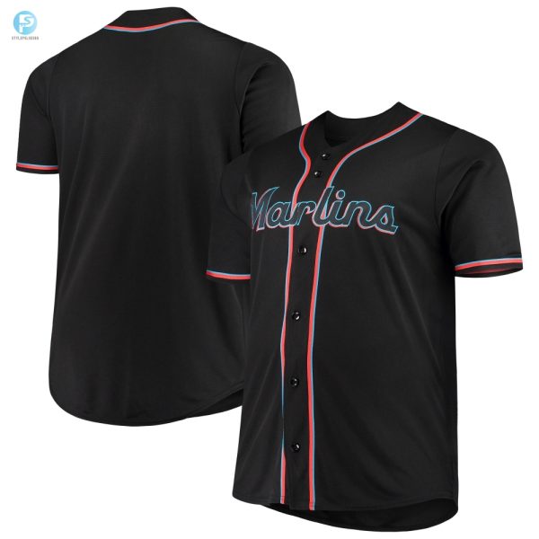 Mens Black Miami Marlins Big Tall Alternate Team Jersey stylepulseusa 1