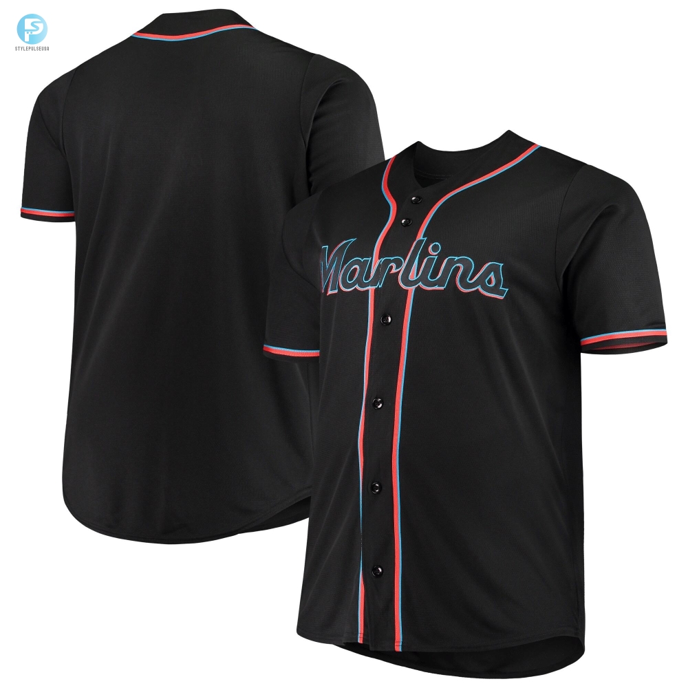 Mens Black Miami Marlins Big  Tall Alternate Team Jersey 