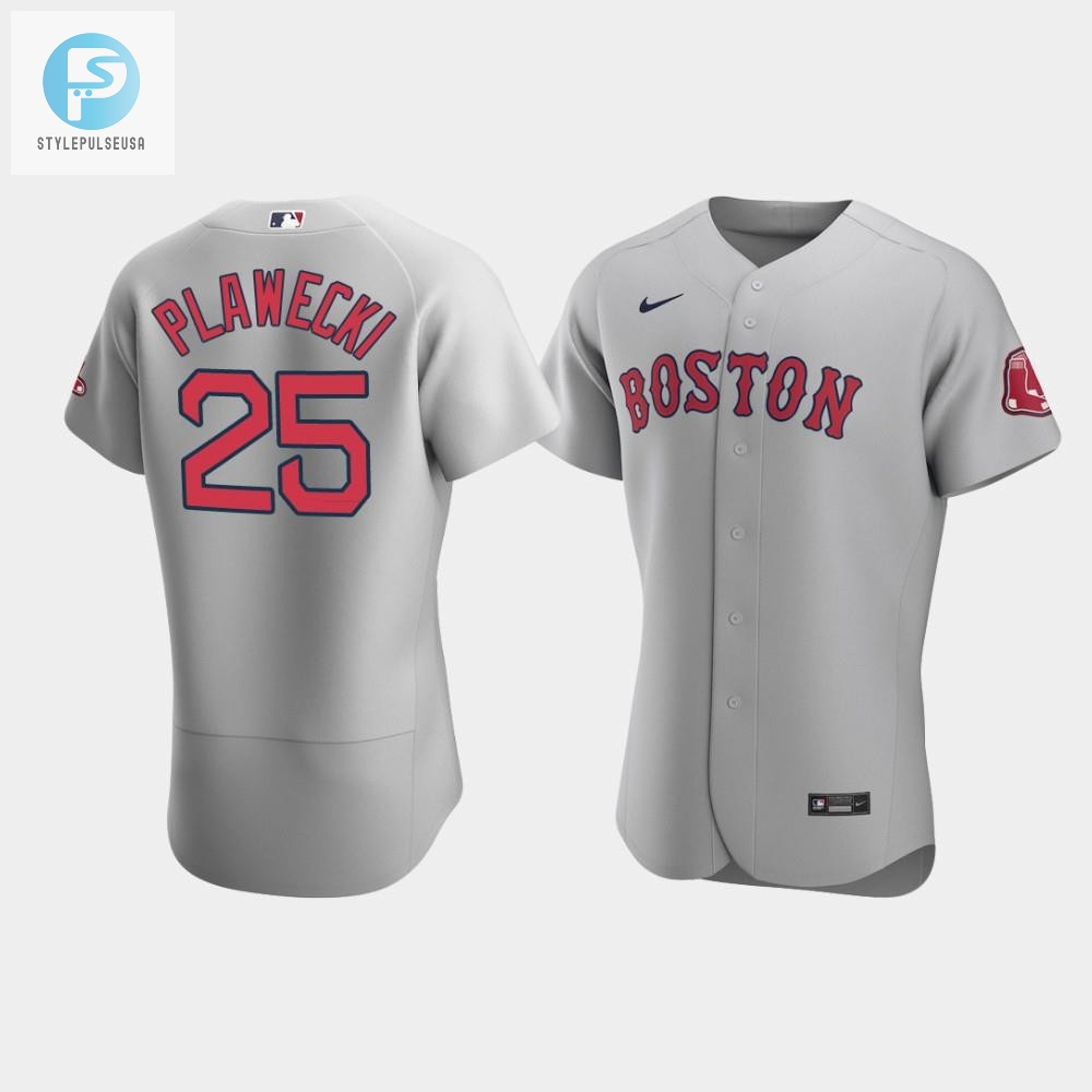 Mens Boston Red Sox 25 Kevin Plawecki Gray Road Jersey stylepulseusa 1