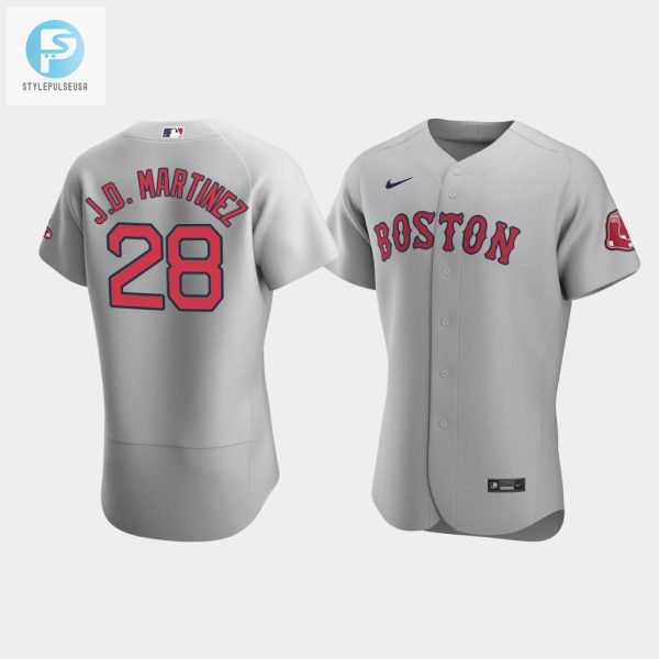 Mens Boston Red Sox 28 J.D. Martinez Gray Road Jersey stylepulseusa 1