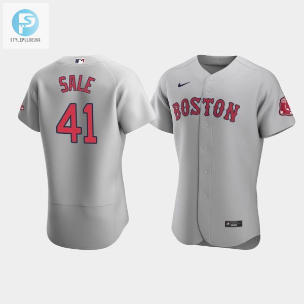 Mens Boston Red Sox 41 Chris Sale Gray Road Jersey stylepulseusa 1