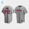 Mens Boston Red Sox Carlton Fisk 72 Gray Road Jersey stylepulseusa 1