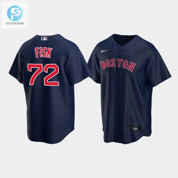 Mens Boston Red Sox Carlton Fisk 72 Navy Alternate Jersey stylepulseusa 1 1