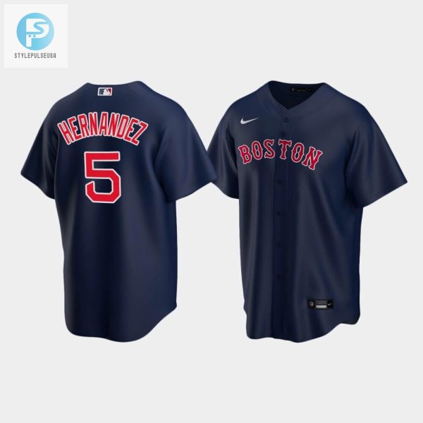 Mens Boston Red Sox Enrique Hernandez 5 Navy Alternate Jersey stylepulseusa 1