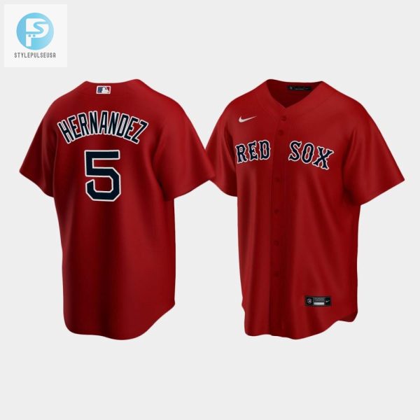 Mens Boston Red Sox Enrique Hernandez 5 Red Alternate Jersey stylepulseusa 1