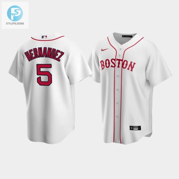 Mens Boston Red Sox Enrique Hernandez 5 White Alternate Jersey stylepulseusa 1