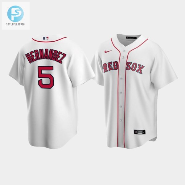 Mens Boston Red Sox Enrique Hernandez 5 White Home Jersey stylepulseusa 1