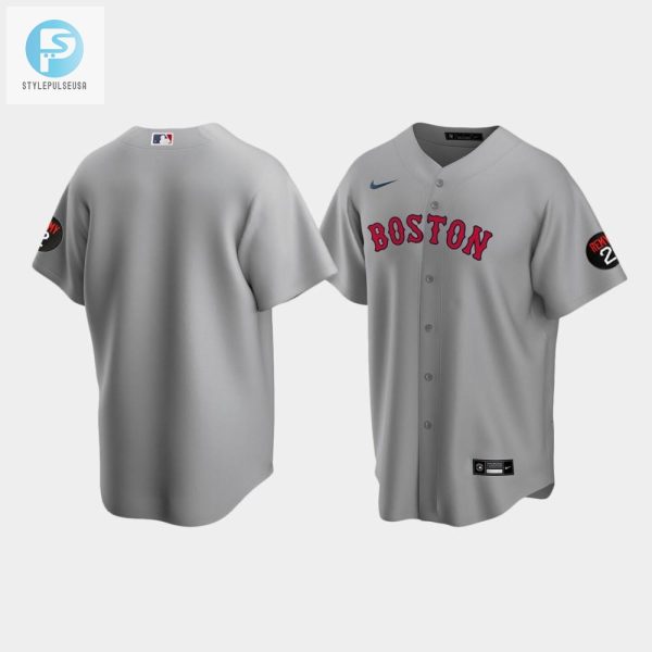 Mens Boston Red Sox Gray Road Jerry Remy Jersey stylepulseusa 1