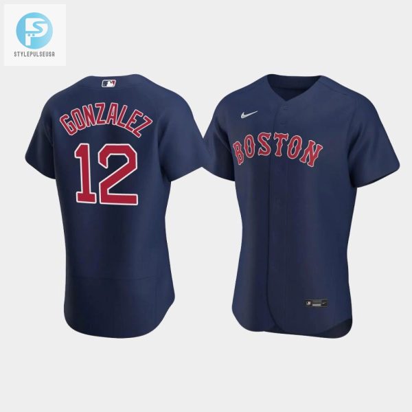 Mens Boston Red Sox Marwin Gonzalez 12 Navy Alternate Jersey stylepulseusa 1