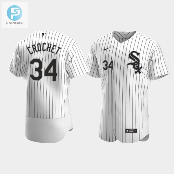 Mens Chicago White Sox 34 Garrett Crochet White Home Jersey stylepulseusa 1