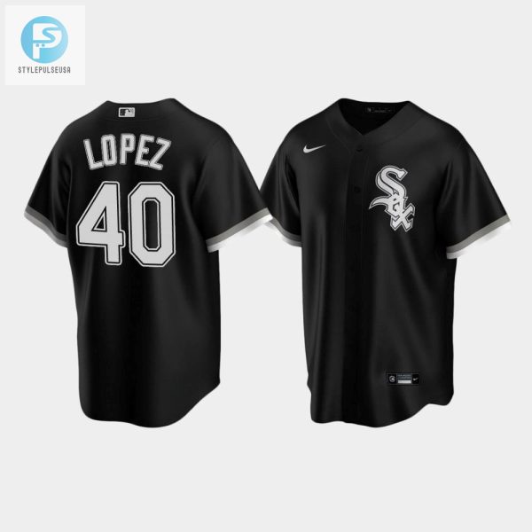 Mens Chicago White Sox 40 Reynaldo Lopez Black Alternate Jersey stylepulseusa 1