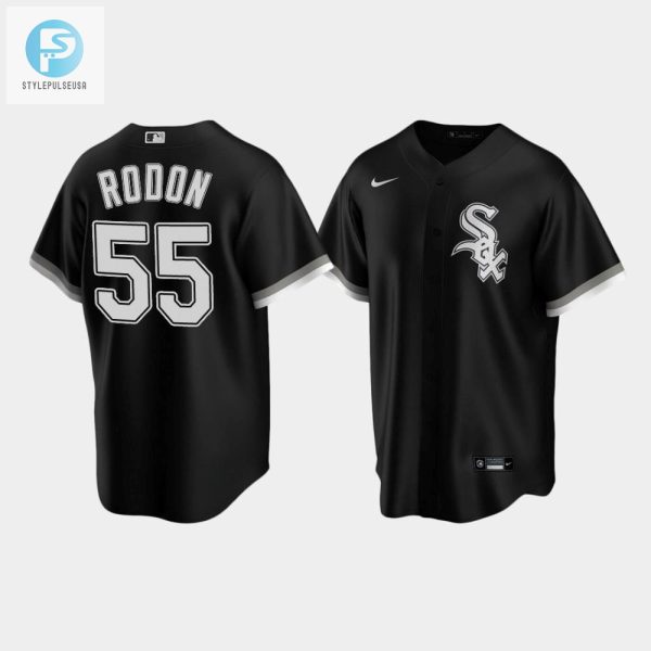 Mens Chicago White Sox 55 Carlos Rodon Black Alternate Jersey stylepulseusa 1