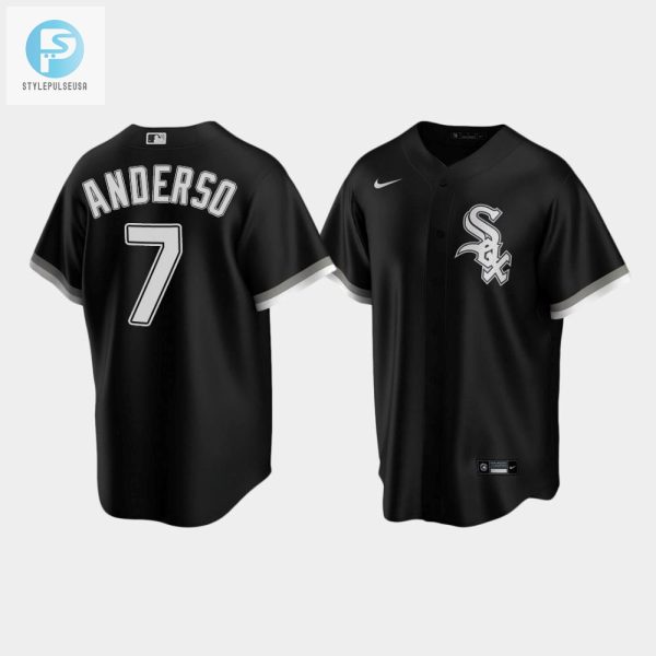 Mens Chicago White Sox 7 Tim Anderson Black Alternate Jersey stylepulseusa 1