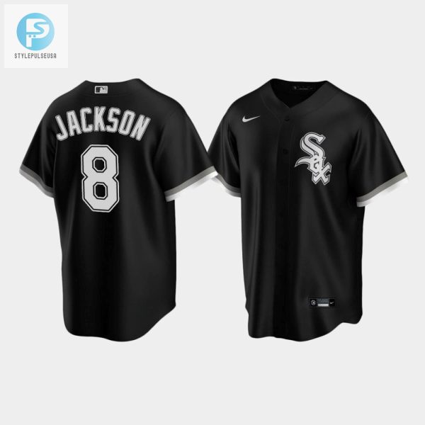 Mens Chicago White Sox 8 Bo Jackson Black Alternate Jersey stylepulseusa 1