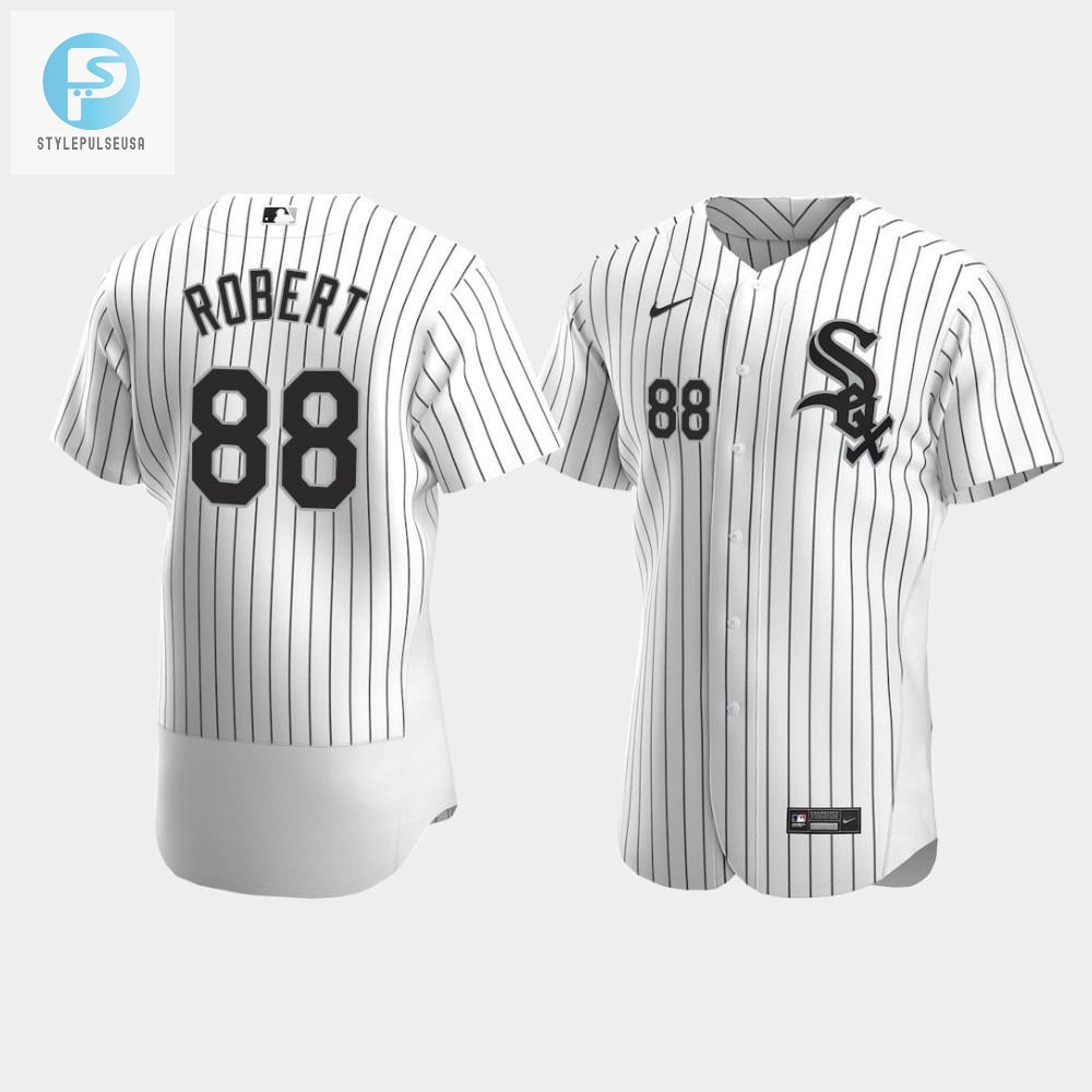 Mens Chicago White Sox 88 Luis Robert White Home Jersey 