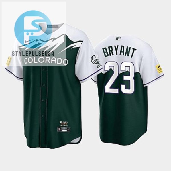 Mens Colorado Rockies 23 Kris Bryant 202223 City Connect Green Jersey stylepulseusa 1