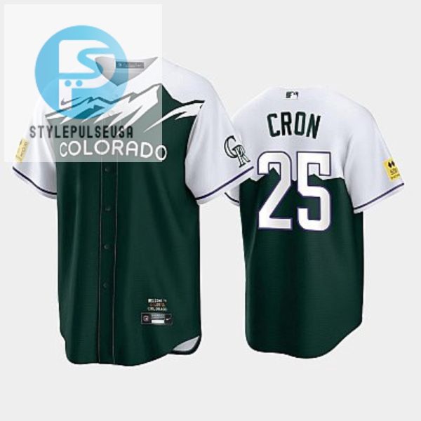 Mens Colorado Rockies 25 C.J.Cron 202223 City Connect Green Jersey stylepulseusa 1