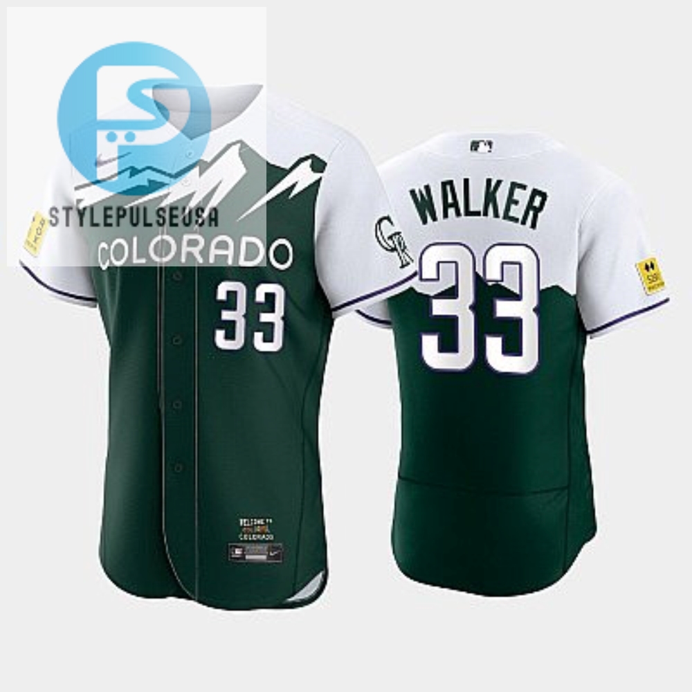 Mens Colorado Rockies 33 Larry Walker 202223 City Connect Green Jersey 