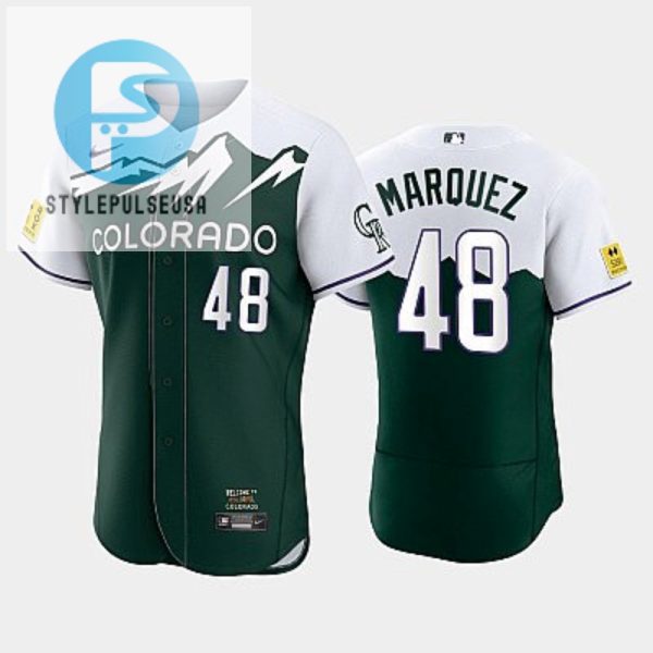 Mens Colorado Rockies 48 German Marquez 202223 City Connect Green Jersey stylepulseusa 1 1