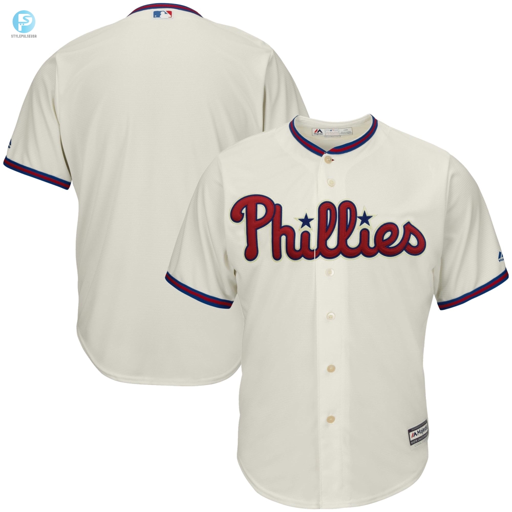 Mens Cream Philadelphia Phillies Alternate Official Cool Base Team Jersey 