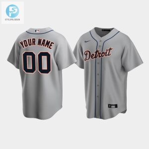 Mens Detroit Tigers 00 Custom Gray Road Jersey stylepulseusa 1 1