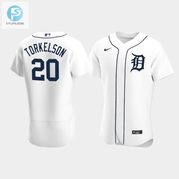 Mens Detroit Tigers 20 Spencer Torkelson White Home Jersey stylepulseusa 1