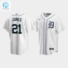 Mens Detroit Tigers 21 Jacoby Jones White Home Jersey stylepulseusa 1