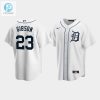 Mens Detroit Tigers 23 Kirk Gibson White Home Jersey stylepulseusa 1