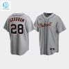 Mens Detroit Tigers 28 Niko Goodrum Gray Road Jersey stylepulseusa 1