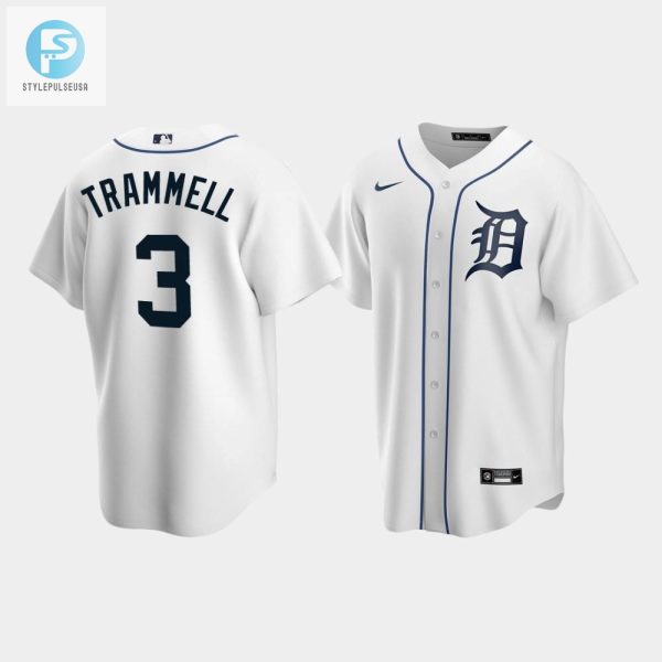 Mens Detroit Tigers 3 Alan Trammell White Home Jersey stylepulseusa 1