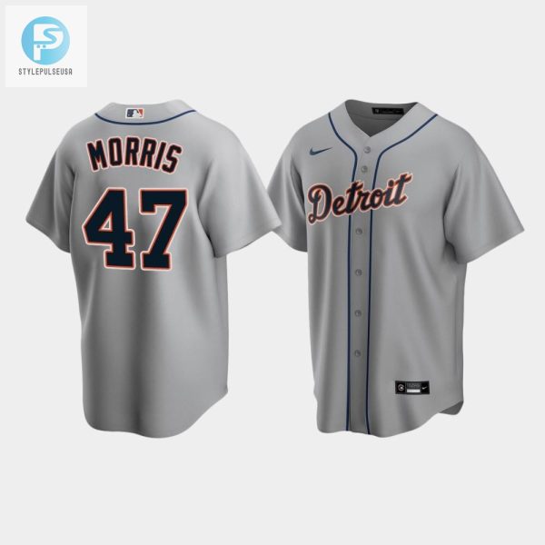 Mens Detroit Tigers 47 Jack Morris Gray Road Jersey stylepulseusa 1