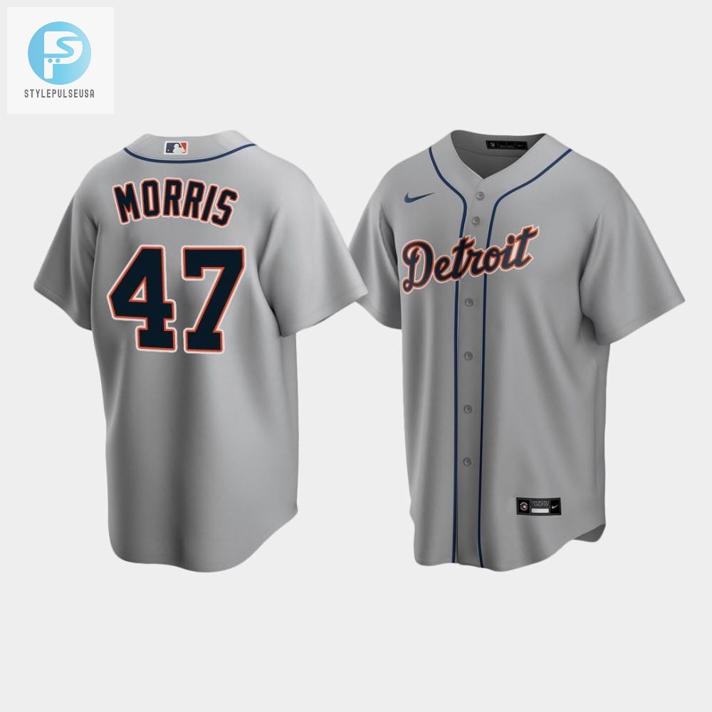 Mens Detroit Tigers 47 Jack Morris Gray Road Jersey 