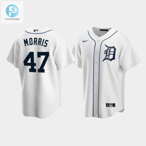 Mens Detroit Tigers 47 Jack Morris White Home Jersey stylepulseusa 1