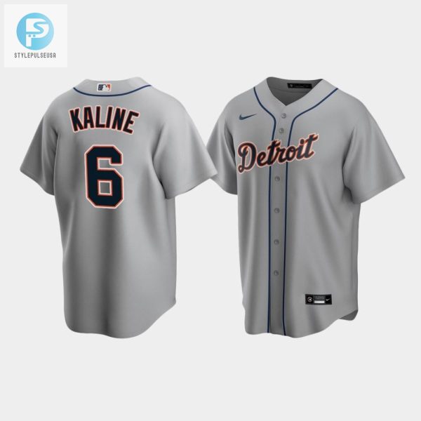 Mens Detroit Tigers 6 Al Kaline Gray Road Jersey stylepulseusa 1