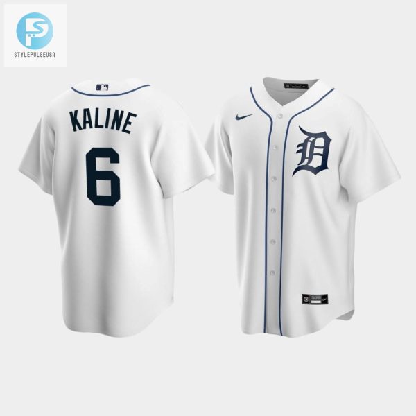 Mens Detroit Tigers 6 Al Kaline White Home Jersey stylepulseusa 1