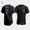 Mens Detroit Tigers Jacoby Jones 21 Black Golden Edition Holographic Jersey stylepulseusa 1