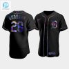 Mens Detroit Tigers Niko Goodrum 28 Black Golden Edition Holographic Jersey stylepulseusa 1