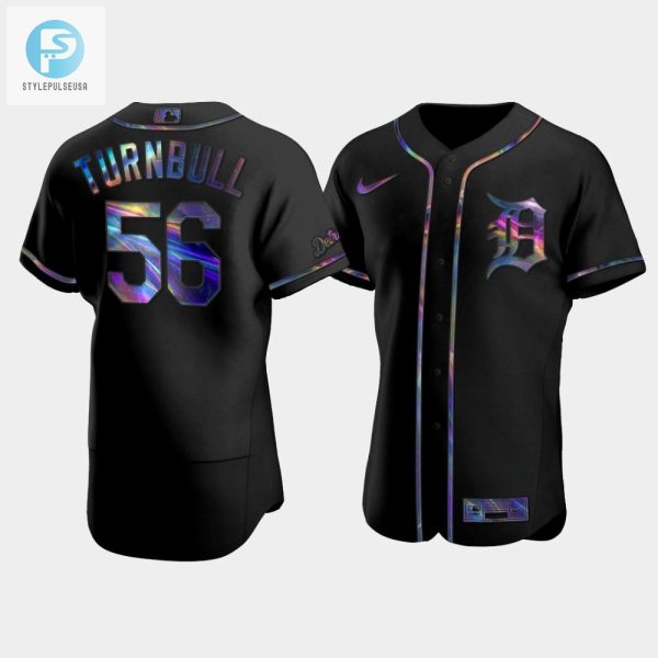 Mens Detroit Tigers Spencer Turnbull 56 Black Golden Edition Holographic Jersey stylepulseusa 1 1