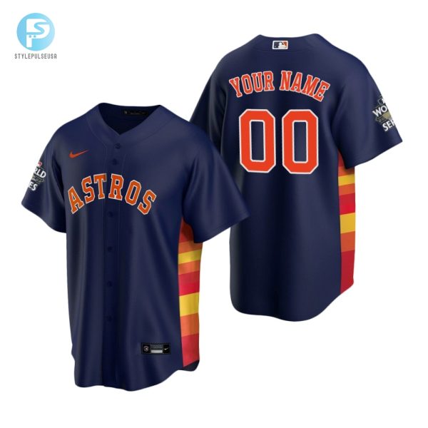 Mens Houston Astros Custom 00 Navy 202223 World Series Jersey stylepulseusa 1