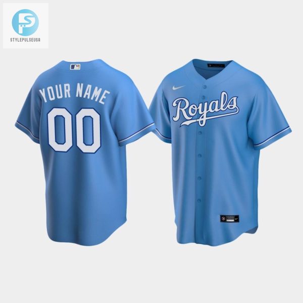 Mens Kansas City Royals 00 Custom Light Blue Alternate Jersey stylepulseusa 1 1