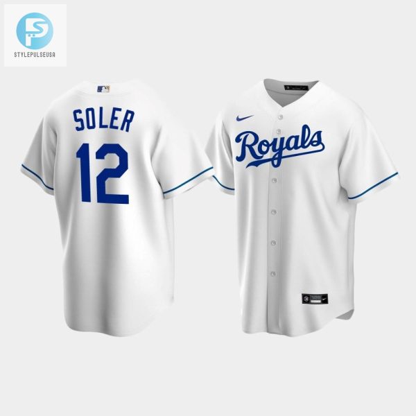 Mens Kansas City Royals 12 Jorge Soler White Home Jersey stylepulseusa 1