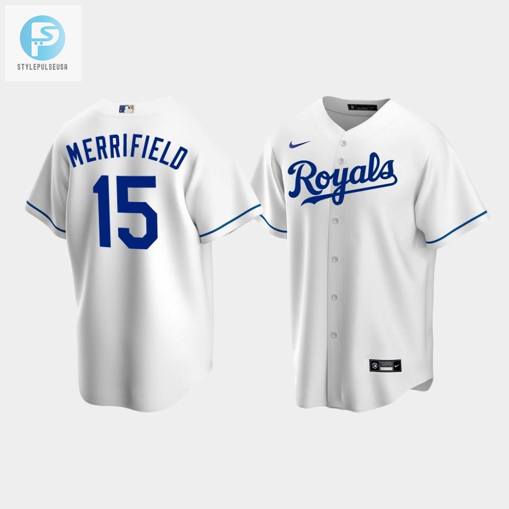 Mens Kansas City Royals 15 Whit Merrifield White Home Jersey stylepulseusa 1