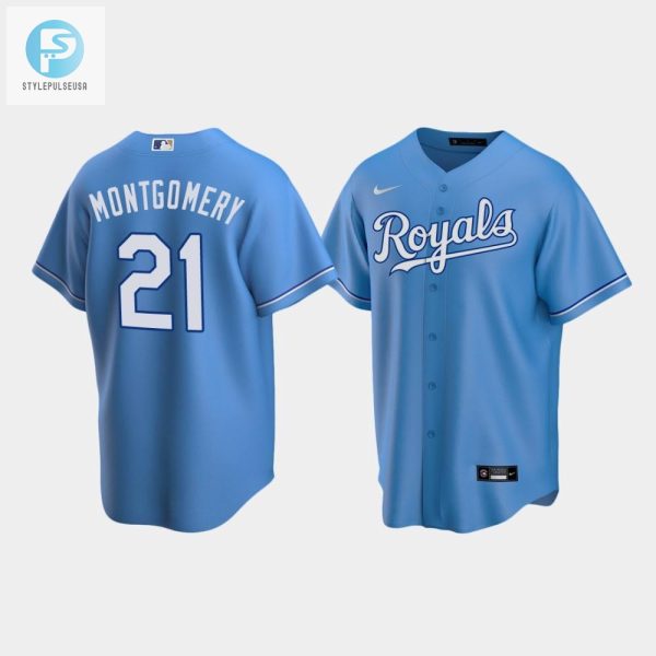 Mens Kansas City Royals 21 Mike Montgomery Light Blue Alternate Jersey stylepulseusa 1