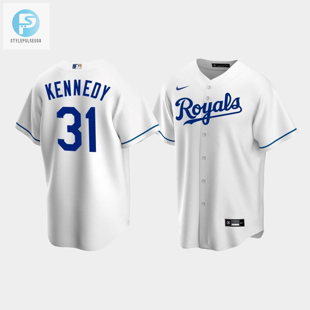 Mens Kansas City Royals 31 Ian Kennedy White Home Jersey 