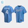 Mens Kansas City Royals 4 Alex Gordon Light Blue Alternate Jersey stylepulseusa 1