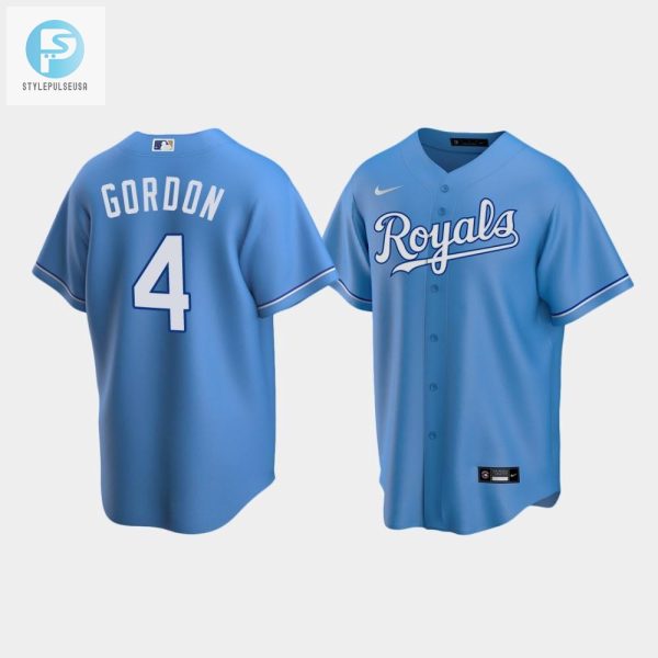 Mens Kansas City Royals 4 Alex Gordon Light Blue Alternate Jersey stylepulseusa 1 1