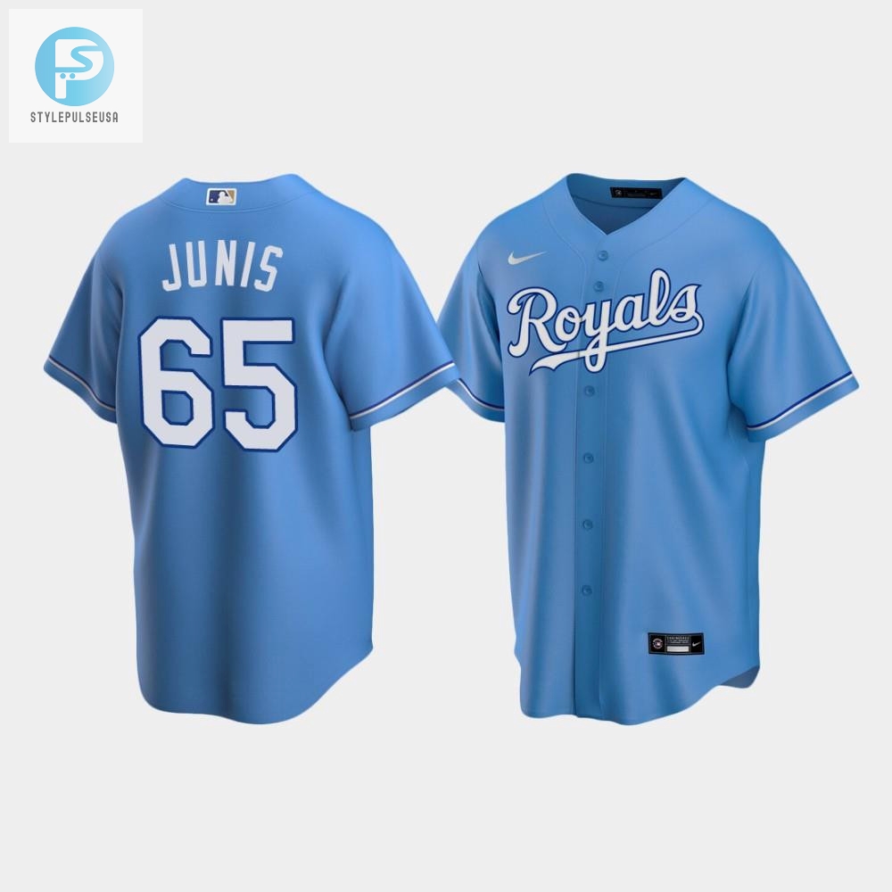 Mens Kansas City Royals 65 Jakob Junis Light Blue Alternate Jersey 