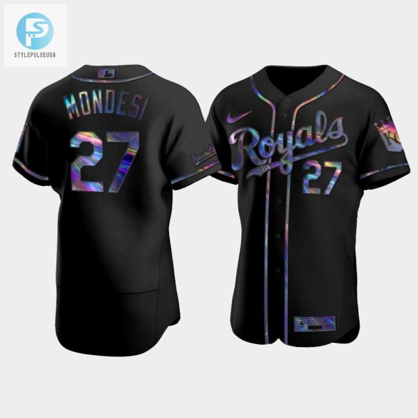 Mens Kansas City Royals Adalberto Mondesi 27 Black Golden Edition Holographic Jersey stylepulseusa 1