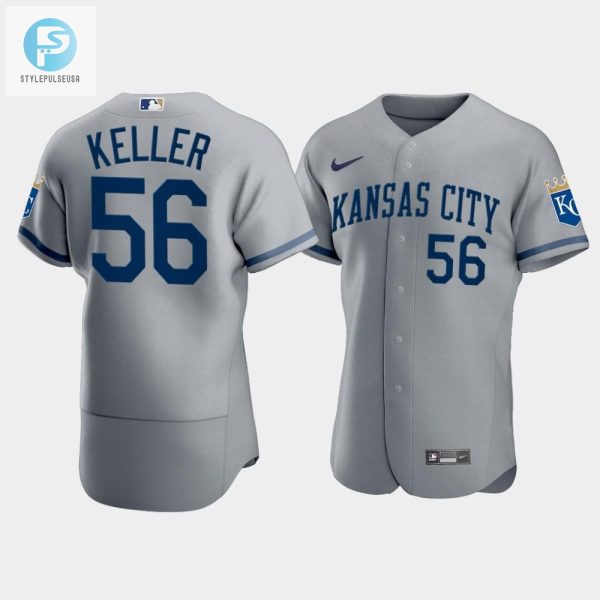 Mens Kansas City Royals Brad Keller 56 202223 Gray Jersey stylepulseusa 1