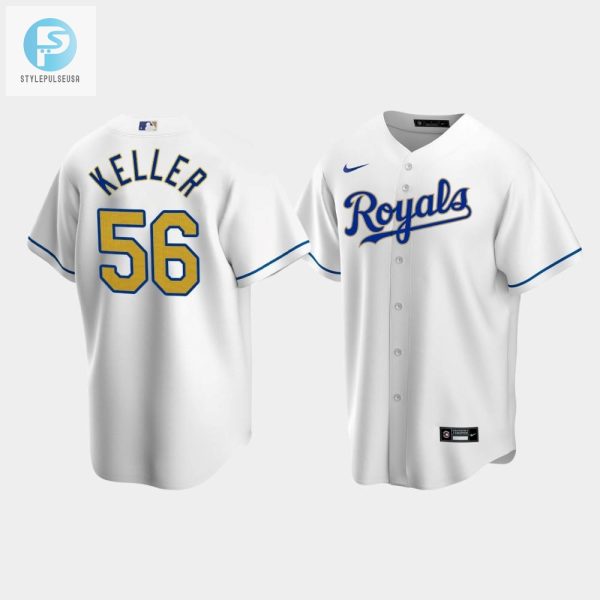 Mens Kansas City Royals Brad Keller 56 White Home Cool Base Jersey stylepulseusa 1